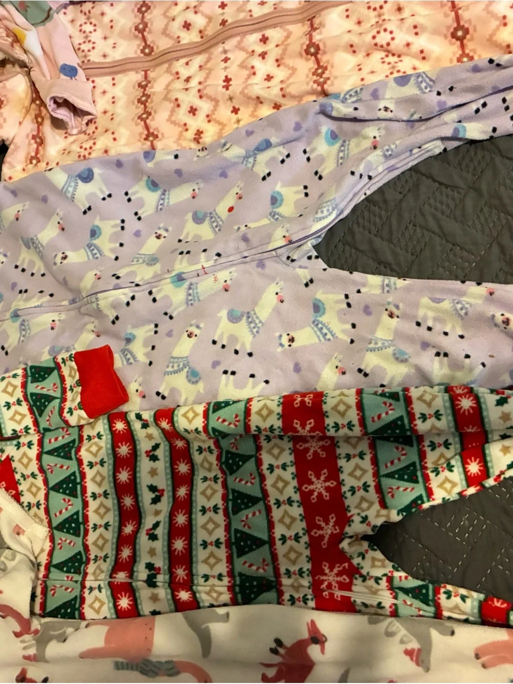 Carter's Red & Green Fair Isle Footed One-Piece Pajamas